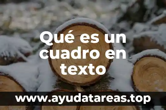 Qué es un cuadro en texto