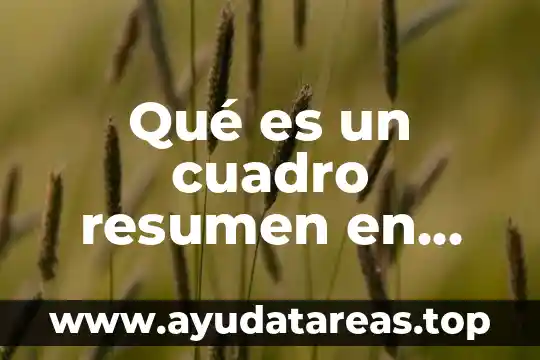 Qué es un cuadro resumen en metodología