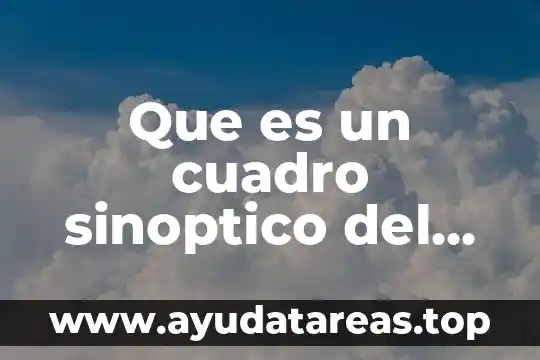 Que es un cuadro sinoptico del medio ambiente