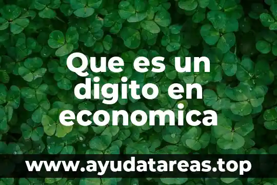 ¿Qué es dígito es sinónimo de número? 6 Que es un digito en economica