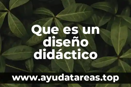 Que es un diseño didáctico