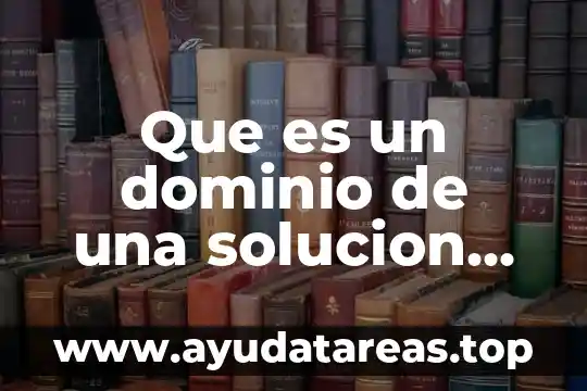 Que es un dominio de una solucion matematicas