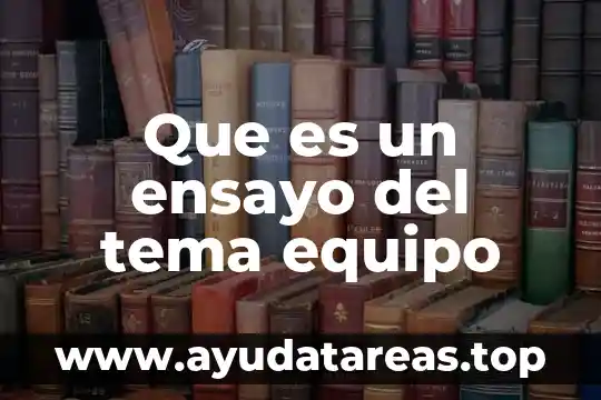 Que es un ensayo del tema equipo