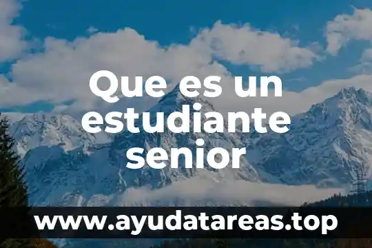 Que es un estudiante senior