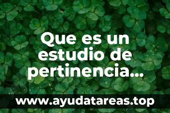 Que es pertinencia en la primaria 6 Que es un estudio de pertinencia mkt