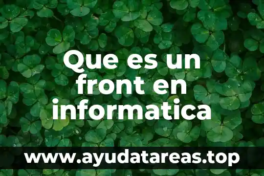 Qué es una nubes informática y tipos de nubes 3 Que es un front en informatica