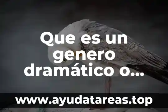 Qué es el género dramático y la representación escénica 3 Que es un genero dramático o teatral