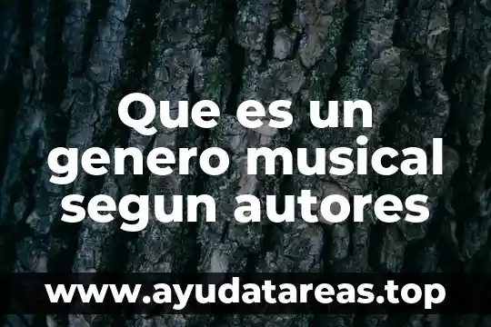 Que es un genero musical segun autores