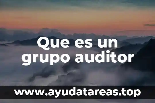 Que es un grupo de trabajo formacion sociocultural 8 Que es un grupo auditor