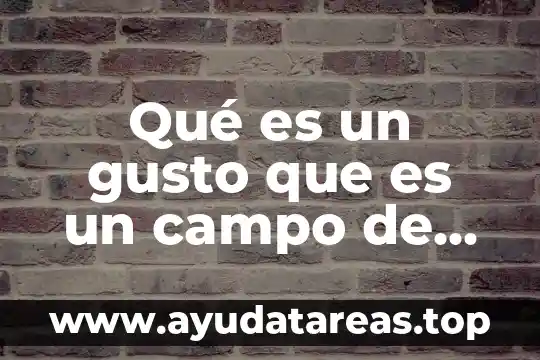 Qué es un gusto que es un campo de concentración