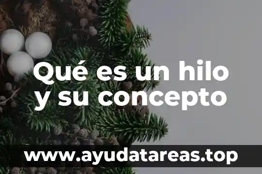 Qué es un hilo y su concepto