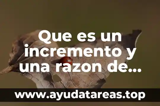 Que es un incremento y una razon de cambio