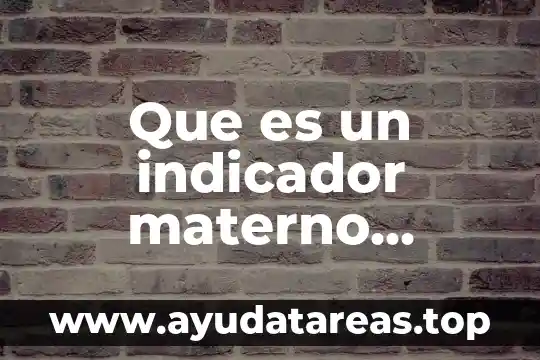 Mortalidad infantil que es significado y concepto 3 Que es un indicador materno infantil