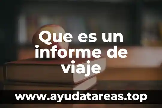 Que es un informe de viaje