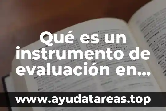 Qué es un instrumento de evaluación en una empresa