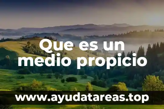 Que es un medio propicio
