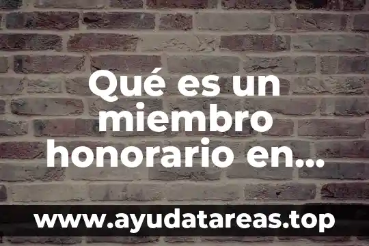 Qué es un miembro honorario en una asociación civil
