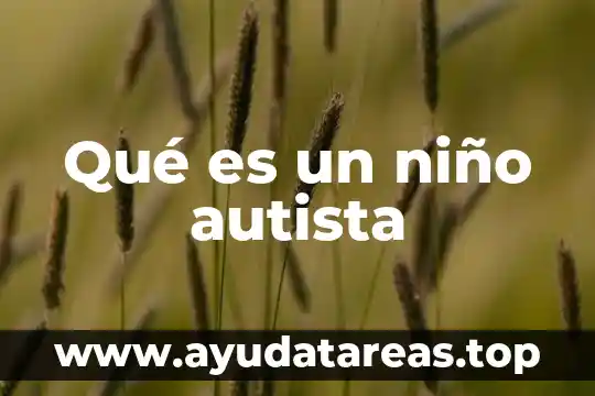 Qué es un niño autista