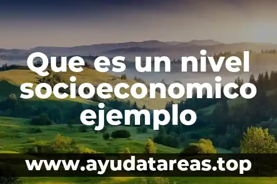 Que es un nivel socioeconomico ejemplo