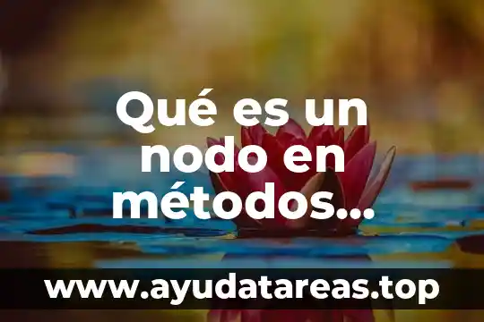 Qué es un nodo en métodos cuantitativos logística
