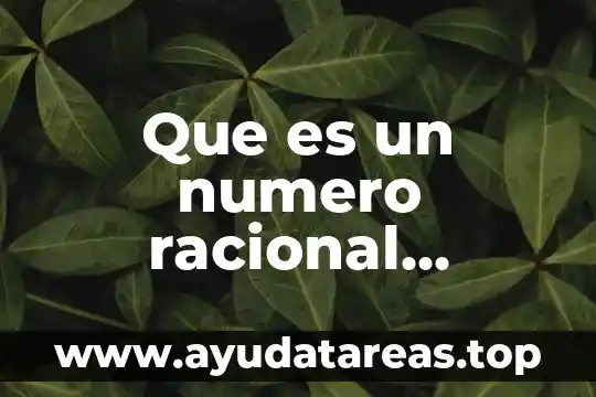 Qué es un número racional y irracional 3 Que es un numero racional algebraico