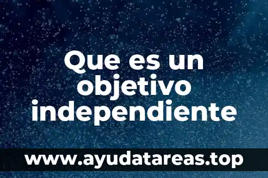 Que es un objetivo independiente