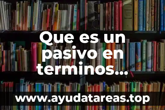 Que es un pasivo en terminos matematicos