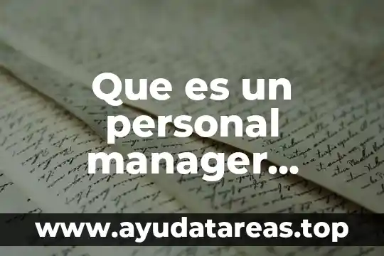 Qué es un símbolo personal 3 Que es un personal manager artista