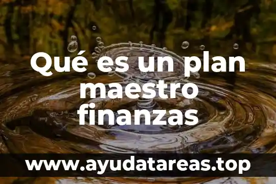 Que es ser maestro de educacion especial 7 Qué es un plan maestro finanzas