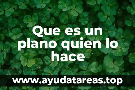 Que es un plano quien lo hace