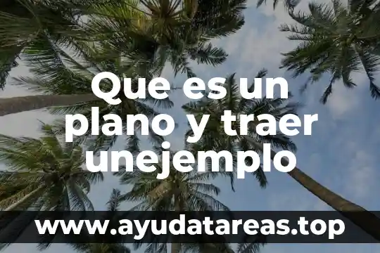 Que es un plano y traer unejemplo