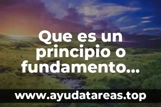 Que es un principio o fundamento del metodo