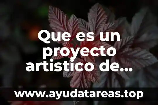 Que es un proyecto artistico de teatro