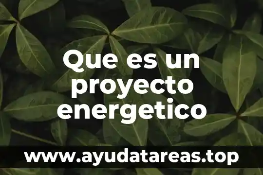 Que es un proyecto sintetico 8 Que es un proyecto energetico