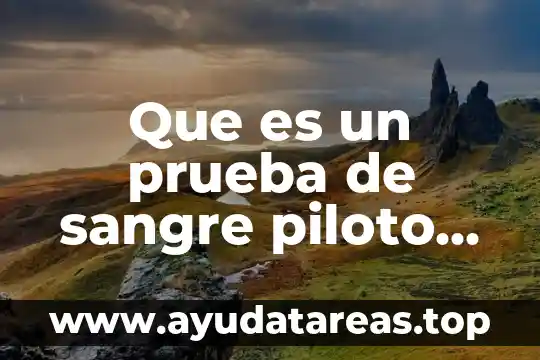 Que es un prueba de sangre piloto para que sirbe