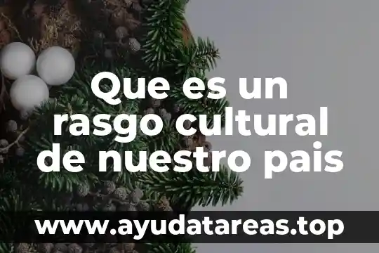 Que es un rasgo cultural de nuestro pais