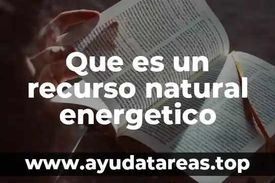 Que es un recurso natural energetico