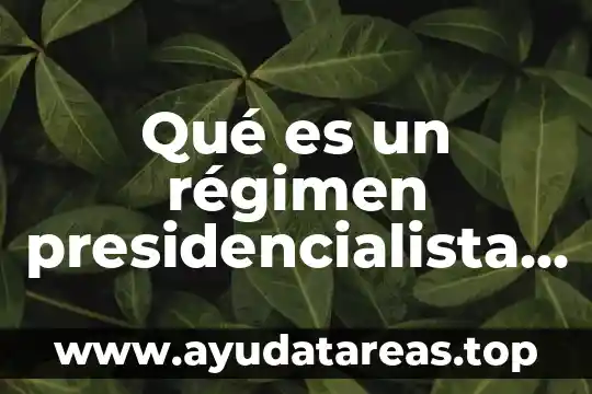 Qué es un régimen presidencialista Yahoo