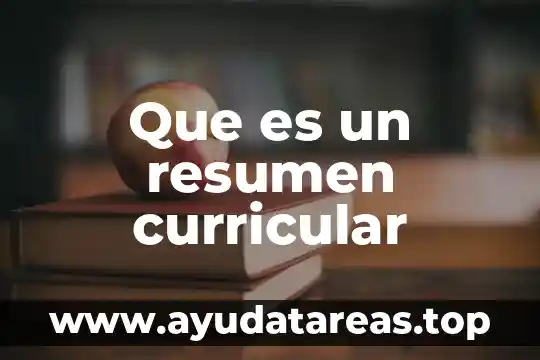 Que es un resumen curricular