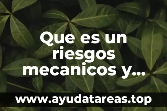 Que es un riesgos mecanicos y fisicos