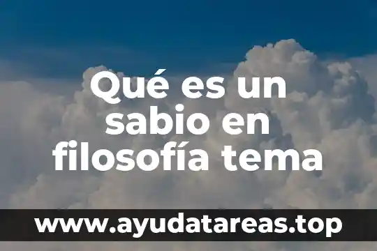 Qué es un sabio en filosofía tema