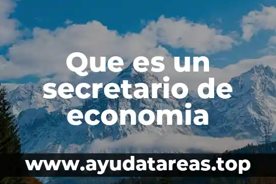 Que es un secretario de economia