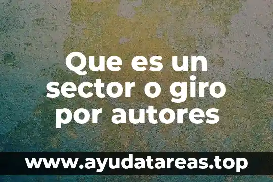 Que es el sueño segun autores 8 Que es un sector o giro por autores