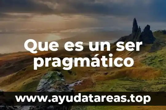 Que es un ser pragmático