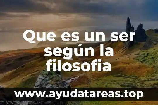 Que es un ser según la filosofia