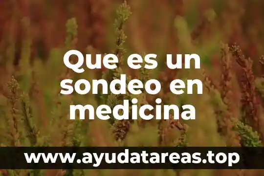 Que es tea en medicina 6 Que es un sondeo en medicina