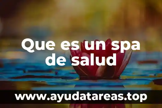 Qué es la salud mental definición 6 Que es un spa de salud