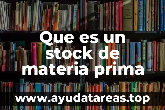 Que es un stock de materia prima