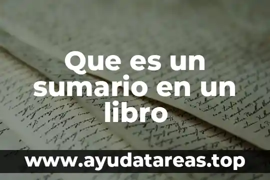 Que es la existencia libro 5 Que es un sumario en un libro
