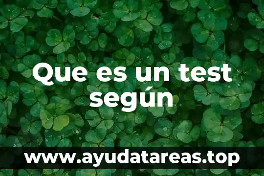 Que es un test según